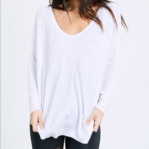 Joah Brown White V Neck